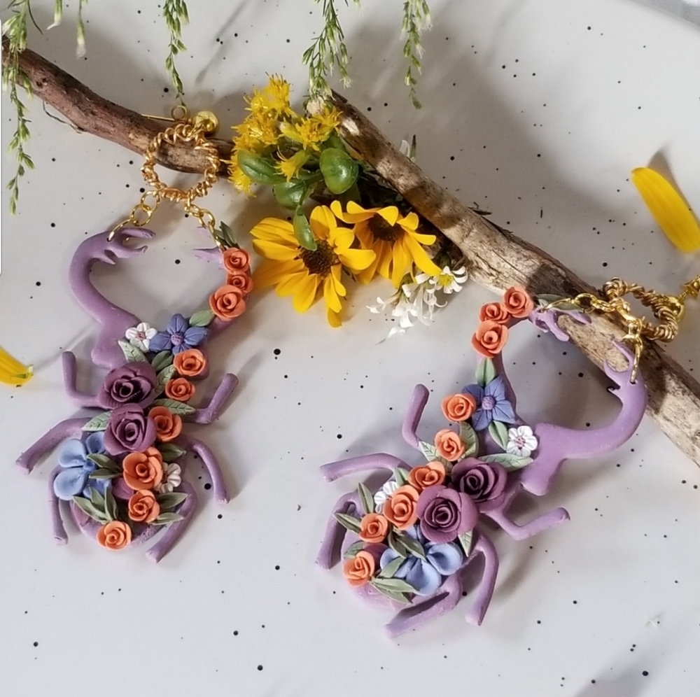Handcrafted polymer clay earrings